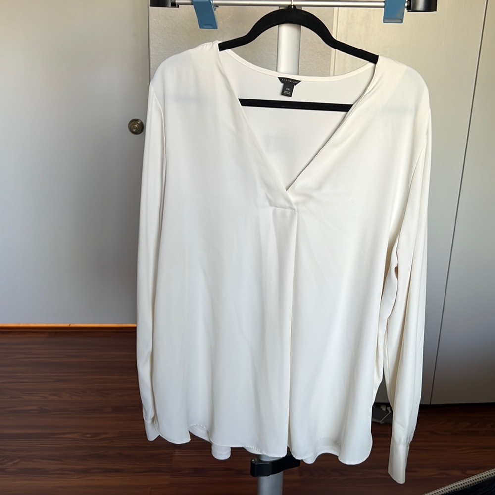 Ann taylor mixed media blouse